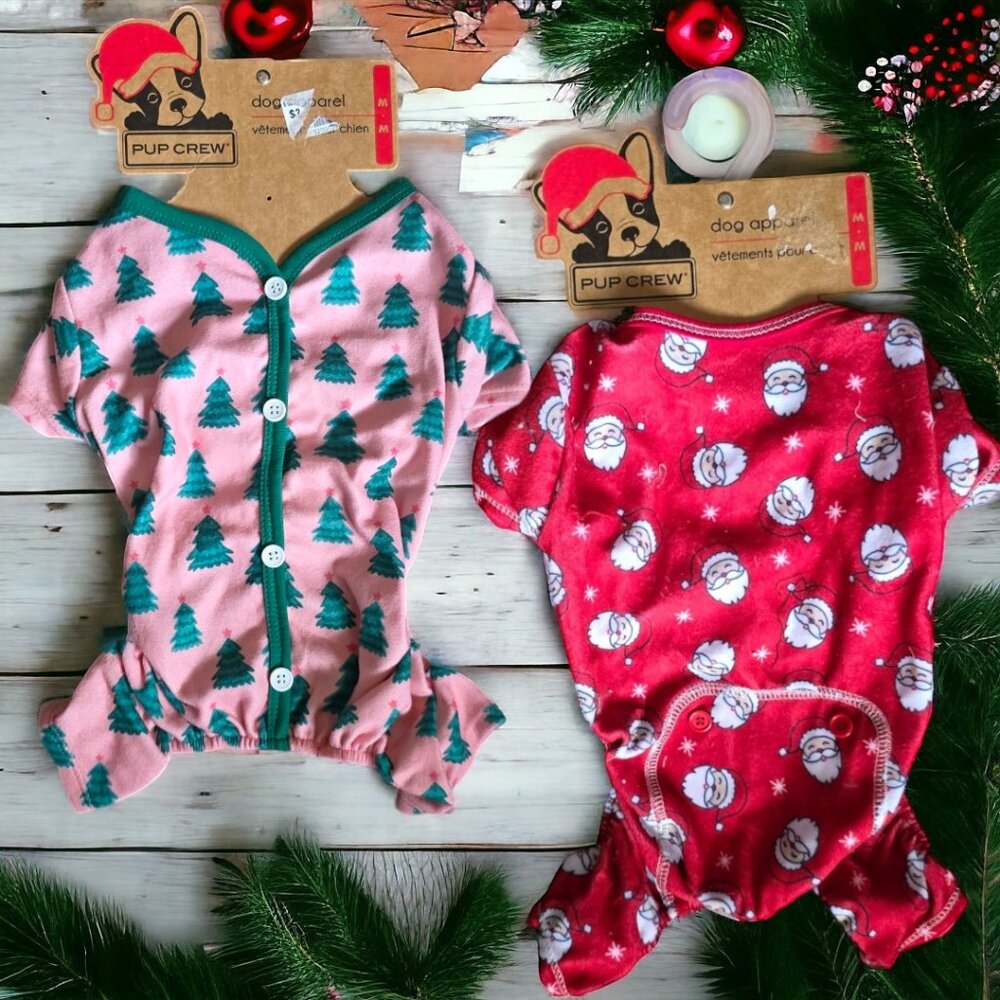 NWT PUP CREW (MED) 2 Pair of Christmas pajamas
